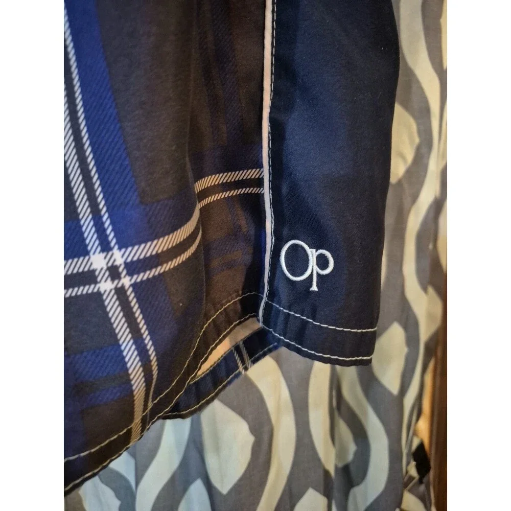 Ocean Pacific OP Sports Men's Blue Swimwear Large Pockets Lined Drawstring